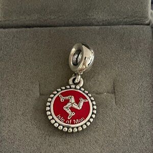 Pandora Flag of the Isle of Man Exclusive Travel Heart Bead Authentic New